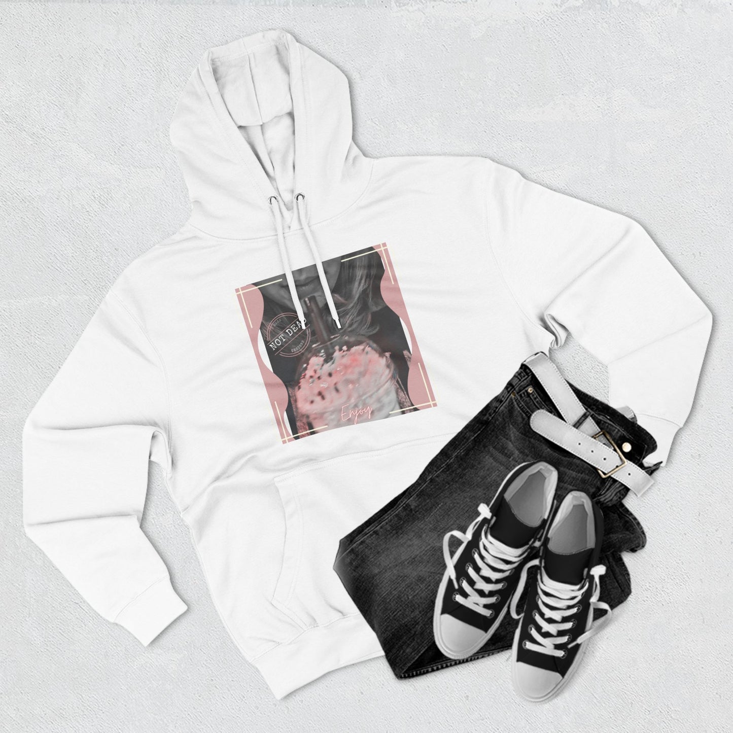 Shake up and Enjoy -Three-Panel Fleece Hoodie