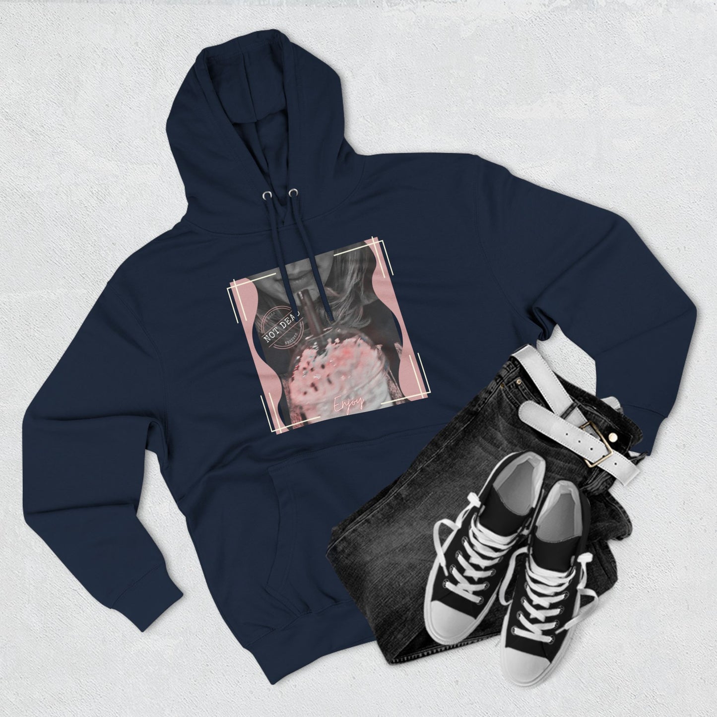 Shake up and Enjoy -Three-Panel Fleece Hoodie